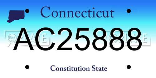 AC25888 Connecticut License Plate