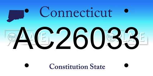 AC26033 Connecticut License Plate