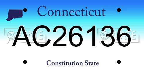 AC26136 Connecticut License Plate