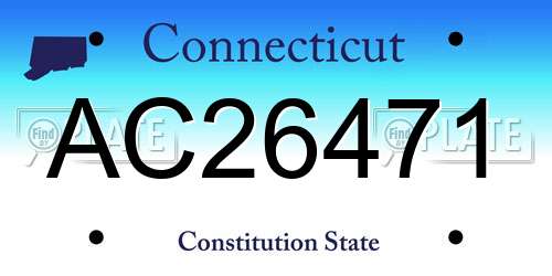 AC26471 Connecticut License Plate