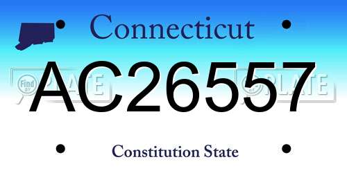 AC26557 Connecticut License Plate