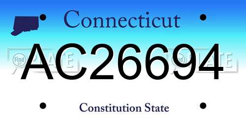 AC26694 Connecticut License Plate