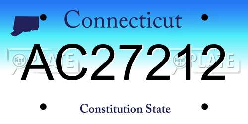 AC27212 Connecticut License Plate