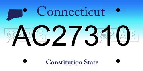 AC27310 Connecticut License Plate