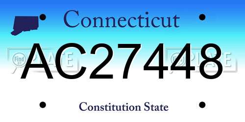 AC27448 Connecticut License Plate