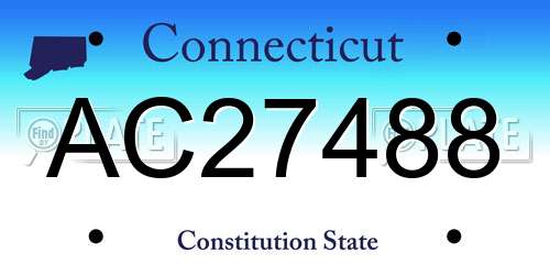 AC27488 Connecticut License Plate