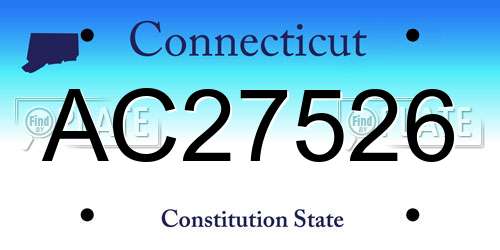 AC27526 Connecticut License Plate