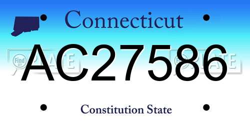 AC27586 Connecticut License Plate