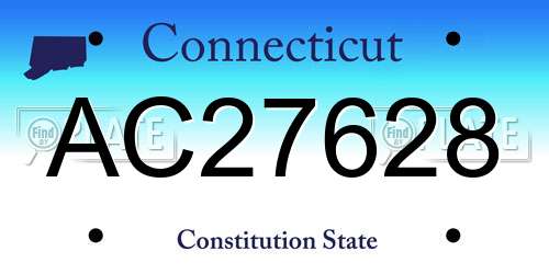 AC27628 Connecticut License Plate