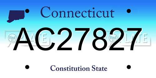 AC27827 Connecticut License Plate