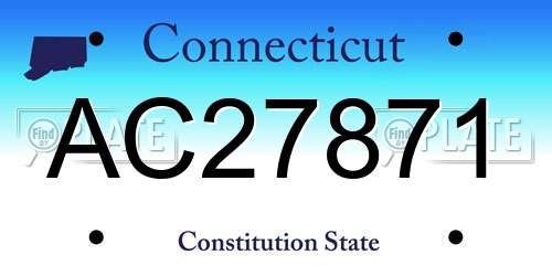 AC27871 Connecticut License Plate