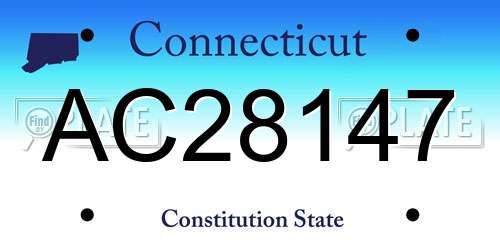 AC28147 Connecticut License Plate