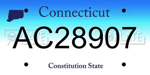 AC28907 Connecticut License Plate