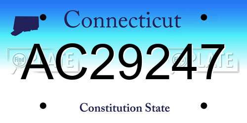 AC29247 Connecticut License Plate