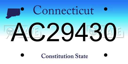 AC29430 Connecticut License Plate