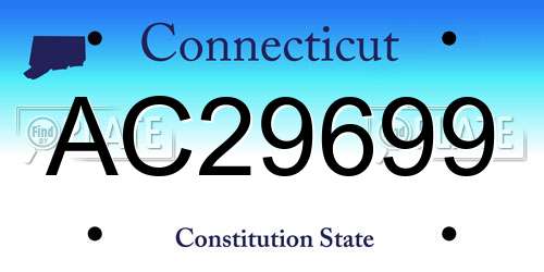 AC29699 Connecticut License Plate