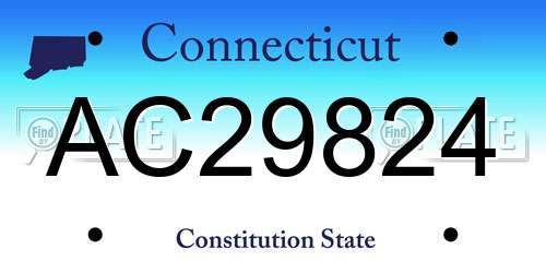 AC29824 Connecticut License Plate