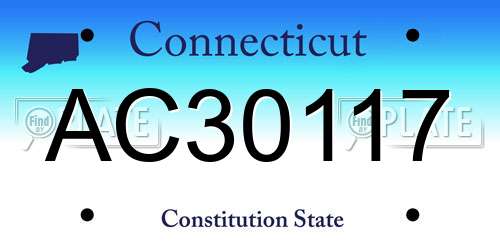 AC30117 Connecticut License Plate