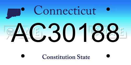 AC30188 Connecticut License Plate