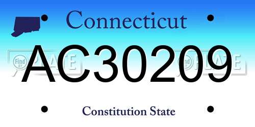 AC30209 Connecticut License Plate