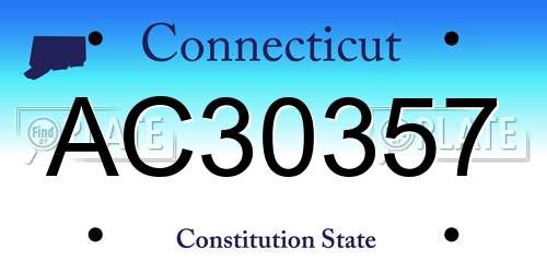 AC30357 Connecticut License Plate
