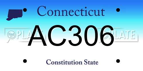 AC306 Connecticut License Plate