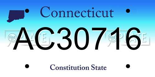 AC30716 Connecticut License Plate