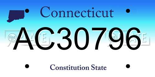 AC30796 Connecticut License Plate