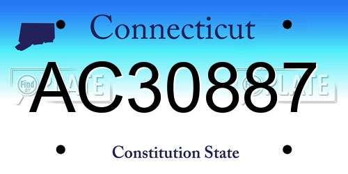 AC30887 Connecticut License Plate