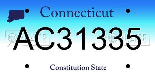 AC31335 Connecticut License Plate