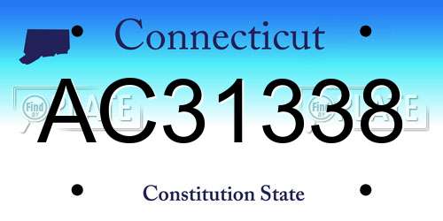 AC31338 Connecticut License Plate