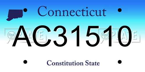 AC31510 Connecticut License Plate
