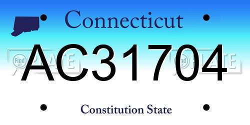 AC31704 Connecticut License Plate