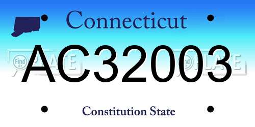 AC32003 Connecticut License Plate