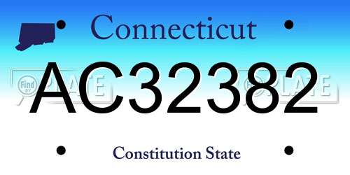 AC32382 Connecticut License Plate