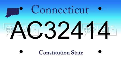 AC32414 Connecticut License Plate