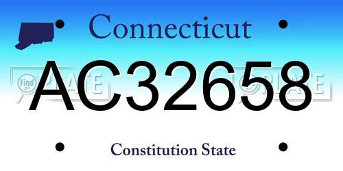 AC32658 Connecticut License Plate