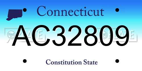 AC32809 Connecticut License Plate