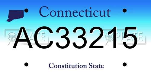 AC33215 Connecticut License Plate