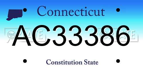 AC33386 Connecticut License Plate