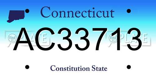 AC33713 Connecticut License Plate