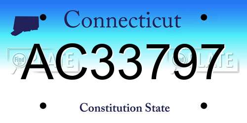 AC33797 Connecticut License Plate