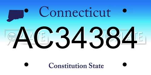 AC34384 Connecticut License Plate