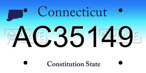 AC35149 Connecticut License Plate