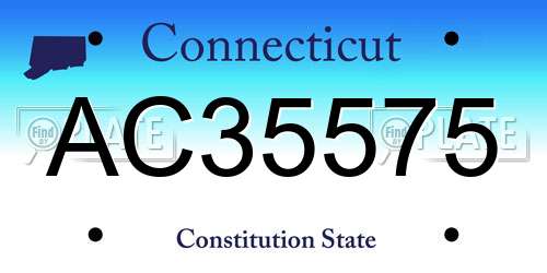 AC35575 Connecticut License Plate