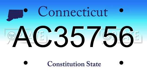 AC35756 Connecticut License Plate
