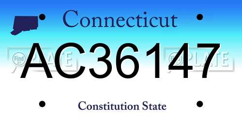 AC36147 Connecticut License Plate