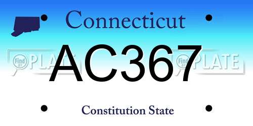 AC367 Connecticut License Plate