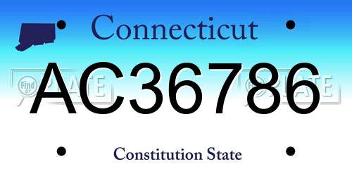 AC36786 Connecticut License Plate