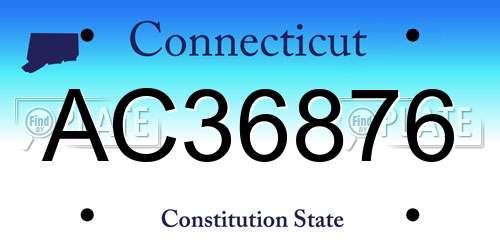 AC36876 Connecticut License Plate